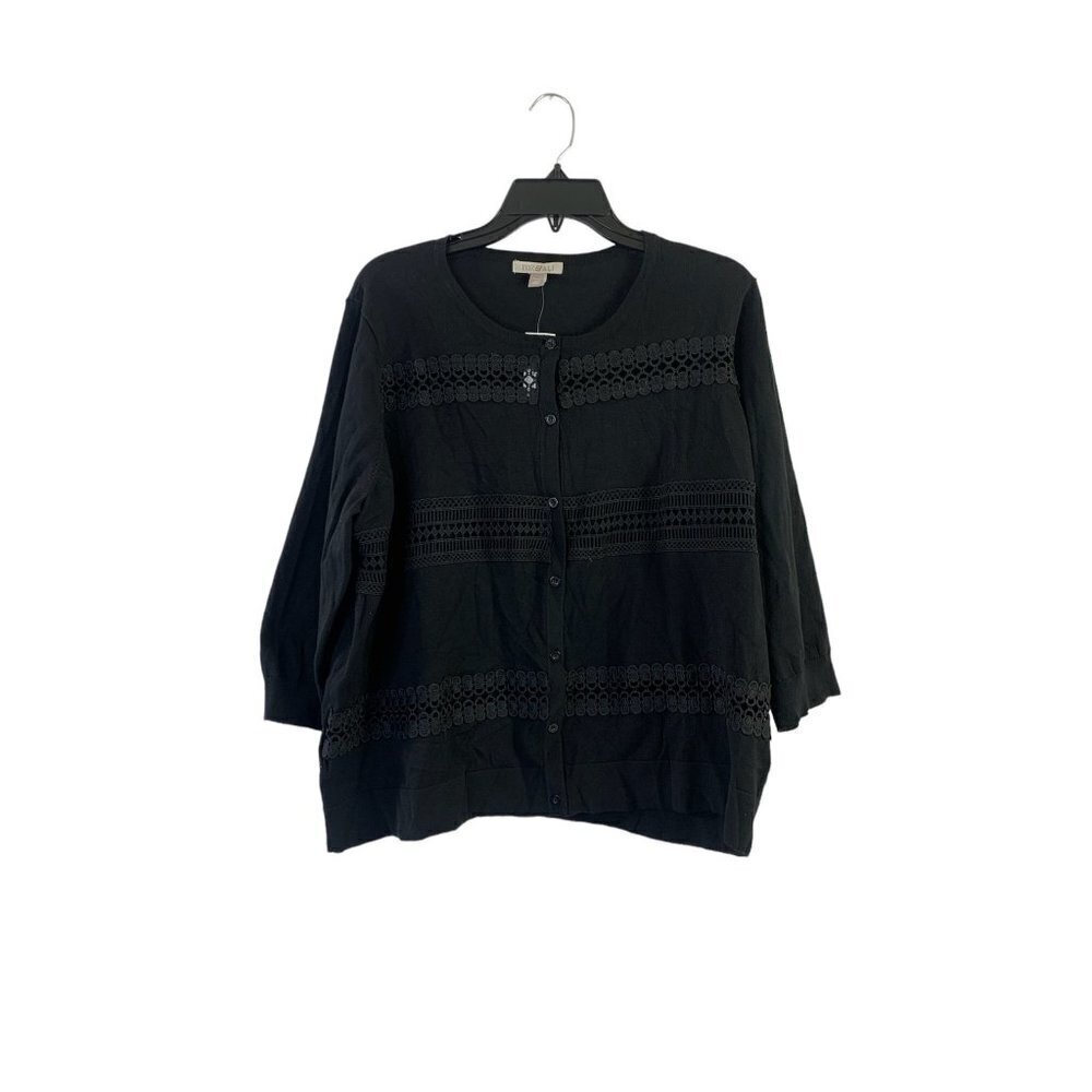Roz & Ali Women's Casual Black Cardigan